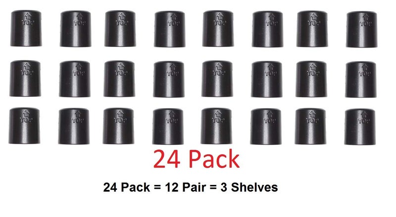 JSP Manufacturing 1" Diameter Post Wire Shelf Clips Shelving Split Sleeves Lock Metal Rack Locking Plastic Pick A Pack Wholesale Bulk 12 Pairs (24 Pack) - Image 1